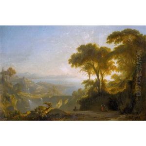 Abendliche Steilkuste Am Mittelmeer Mit Wasserfallen by Karl Ludwig Lincke