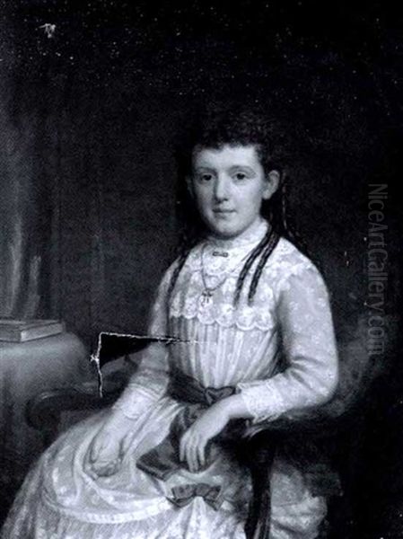 Portrait Of A Little Girl In Blue - view 1