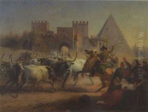 Stierherde Vor S. Paolo Und Cestius - Pyramide In Rom