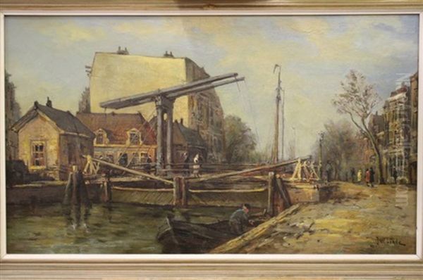 Figuren Bij Ophaalbrug Op De Overtoom Te Amsterdam - view 1