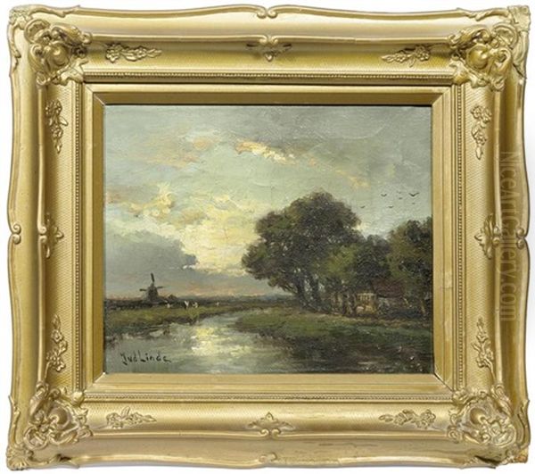 Hollandische Flusslandschaft Mit Muhle - view 1