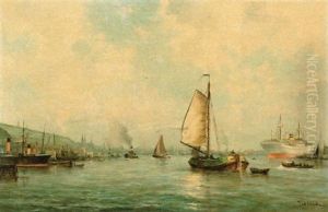 View Of Amsterdam by Jan Van Der Linde