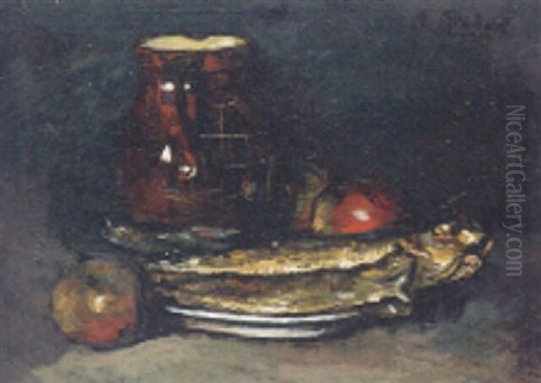 Stilleben Mit Buckling, Apfeln Und Henkelkrug - view 1