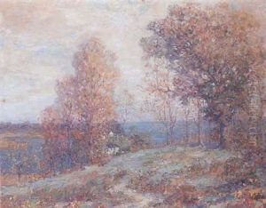Houses And Trees Overlooking The Sea by Ossip Leonovitch Linde