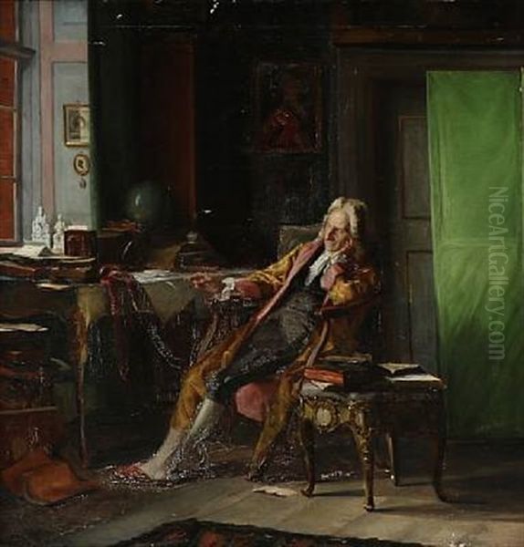 The Danish Author Ludvig Holberg At His Desk - view 1