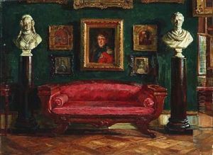 Interior From Rosenborg Castle In Copenhagen, Presumably King Christian Viii Of Denmark's Room by Hans Peter Lindeburg