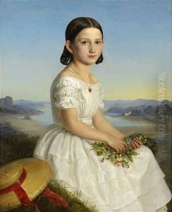 Portratt Forestallande En Ung Lilly Von Ehrenclou by Amalia Lindegren