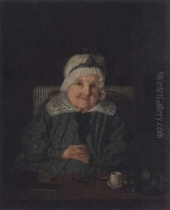 Portratt Av Grevinnan Augusta Lowenhjelm, Fodd Von Fersen, Vid Sitt Skrivbord by Amalia Lindegren