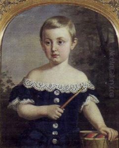 Portraet Af Kammerherre Greve Axel Pontus Von Rosen Som Barn by Amalia Lindegren