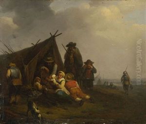 Szenen Aus Einem Feldlager (pair) by Christian Philipp Lindemann