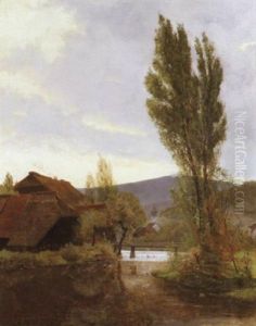 Schwarzwaldtal Im Licht Der Abendsonne by Karl August Lindemann-Frommel