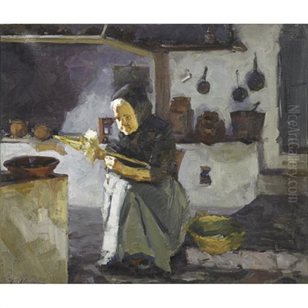 A Woman Spinning In Interior - view 1