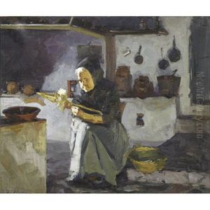 A Woman Spinning In Interior