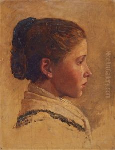 Eine Junge Frau Im Profil