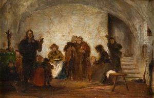 Armenpredigt In Einem Alten Kellergewolbe