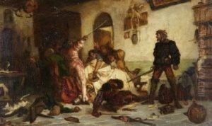Ulrich Von Hutten Zuchtigt Franzosen by Wilhelm von Lindenschmit the Younger