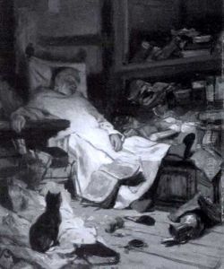 Schlafender Monch In Der Stube by Wilhelm von Lindenschmit the Younger