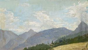 Mountain Landscape by Hermann Lindenschmit