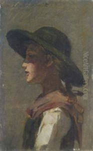 Tiroler Madchen by Hermann Lindenschmit