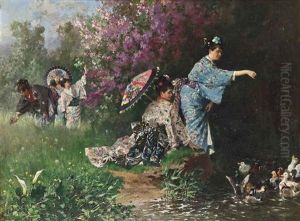 In A Japanese Garden by Philippe Jacques Linder