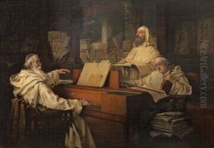 Musizierende Monche by Richard Linderum