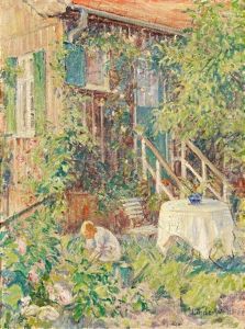 Kind Im Garten by Heinrich Linde-Walther
