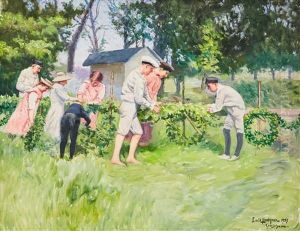 Midsommarfirande by Emil (Harald Emanuel) Lindgren