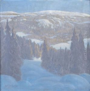 Vinterlandskap by Bror Lindh