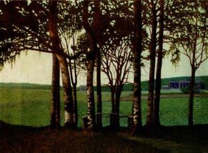 Sommarskymning Med Bjorkdunge by Bror Lindh