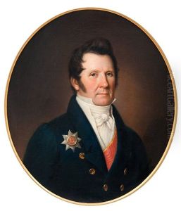 Portrait Of The Senator, Baron Gustav Mellin by Johan Erik Lindh
