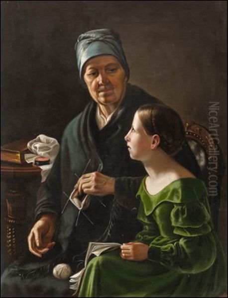 The Knitting Lesson - view 1