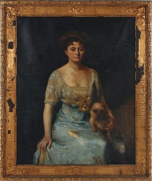 Portrait Of A Lady And Lap Dog (mrs. Hubert Baintou) - view 1