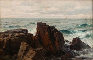 Cliffs On The Shore by Berndt Adolf Lindholm