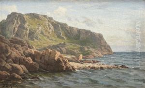 Motiv Fran Hovs Hallar Med Fartyg I Bakgrunden by Berndt Adolf Lindholm