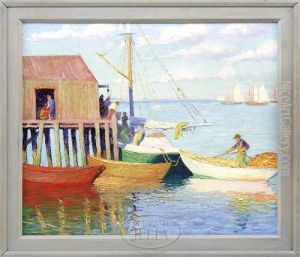 Beneker Double Work: Higgins Wharf & View From The Homestead by Gerrit Albertus Beniker