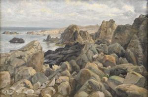 Kustlandskap by Berndt Adolf Lindholm