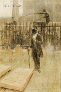 A Moment Of Contemplation/possibly A View Outside Christ Church,boston