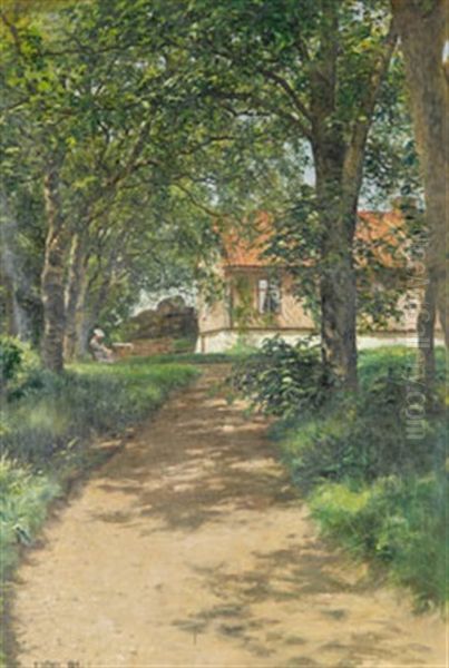 Eftermiddagste - Kvinna I Tradgard - view 1