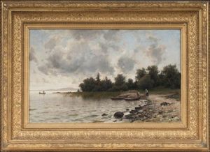 Kalastajia Rannalla by Berndt Adolf Lindholm