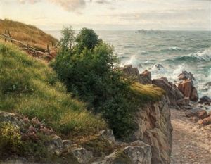 Kustlandskap by Berndt Adolf Lindholm