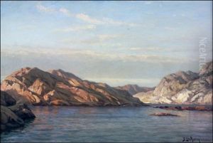 Rantakallioita Ilta-auringossa by Berndt Adolf Lindholm