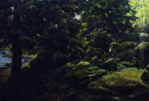Skogsinterior by Berndt Adolf Lindholm