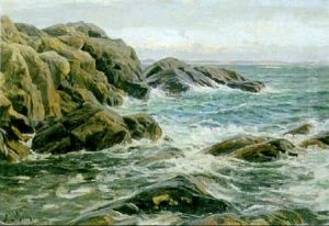 Vagor Mot Klippig Kust Vagor Mot Klippig Kust