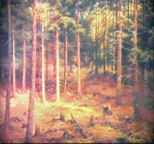 Skogsinterior by Berndt Adolf Lindholm