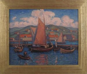 The Red Sail (norway) by Carl Olaf Eric Lindin