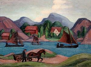 Vestkustmotif by Carl Olaf Eric Lindin