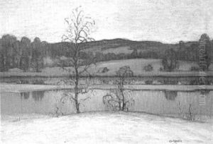 Snowy River Landscape by Carl Olaf Eric Lindin