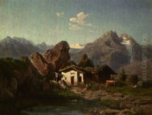 Almhutte Im Hochgebirge
