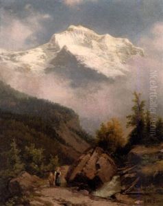 Mountain Landscape With Figures On A Path Mountain Landscape With Figures On A Path