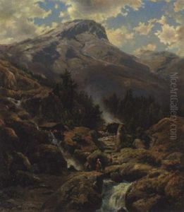 Gebirgstal by Johann Wilhelm Lindlar
